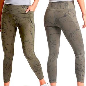 Athleta Olive Patterned Leggings